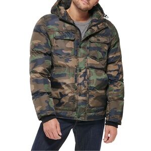 Levi's Men's Green Camouflage Puffer Jacket